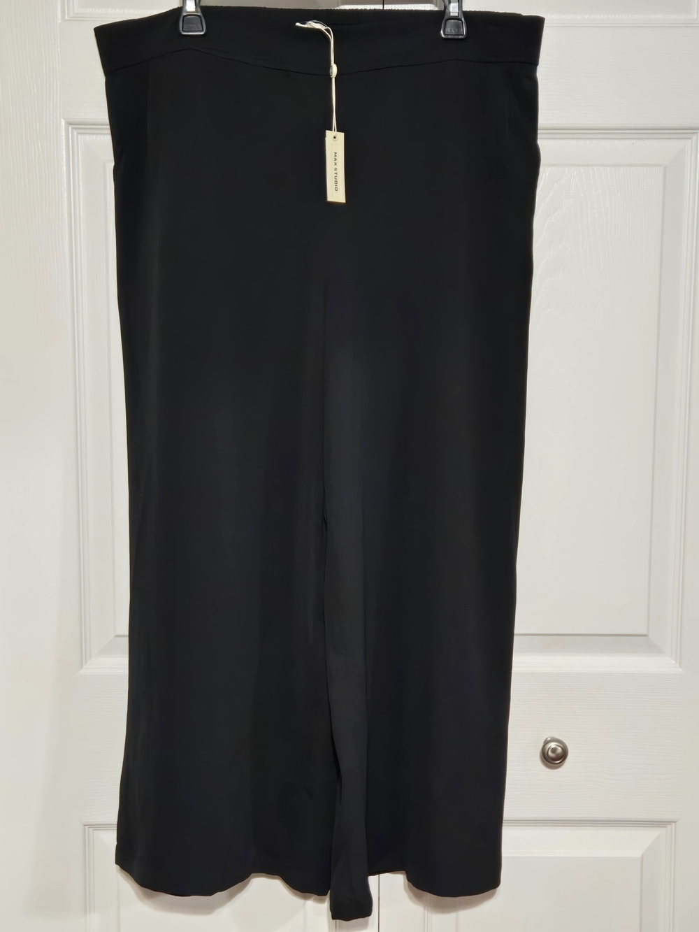 Max Studio Black Wide-Leg Pull-On Pants